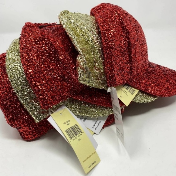 'Collection Eighteen' Sequin Sparkle Caps, Red & Gold - Picture 4 of 7